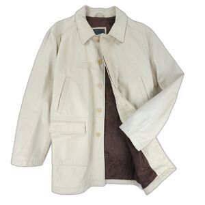 CANALI Leather Jacket Tailored Barn Chore Coat Old Money Quiet Luxury Minimal